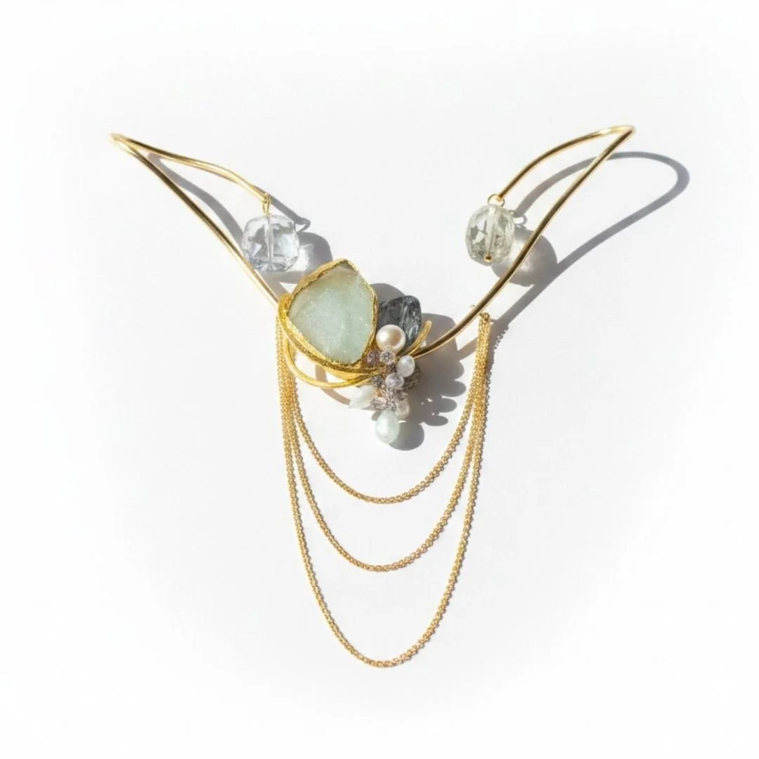 Dune High Collar Choker Gemstone Necklace