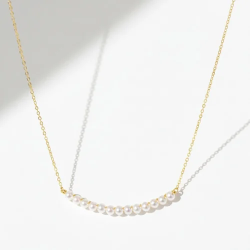 Gold-Filled Pearl Bar Necklace, by Andrea Li
