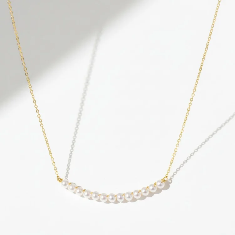 Gold-Filled Pearl Bar Necklace, by Andrea Li