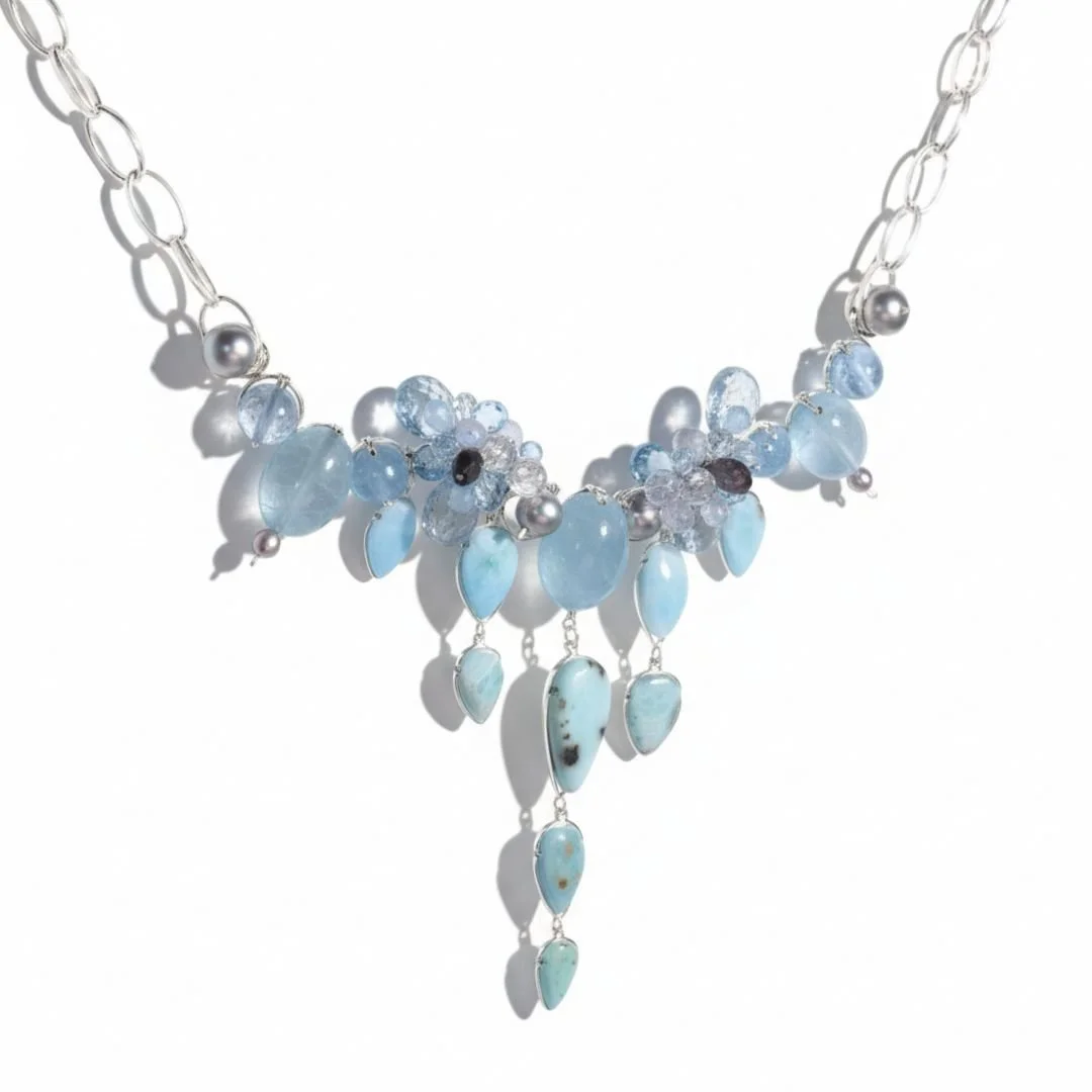 Larimar and aquamarine necklace