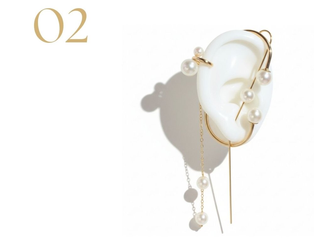 Pearl ear jewelry by Andrea Li