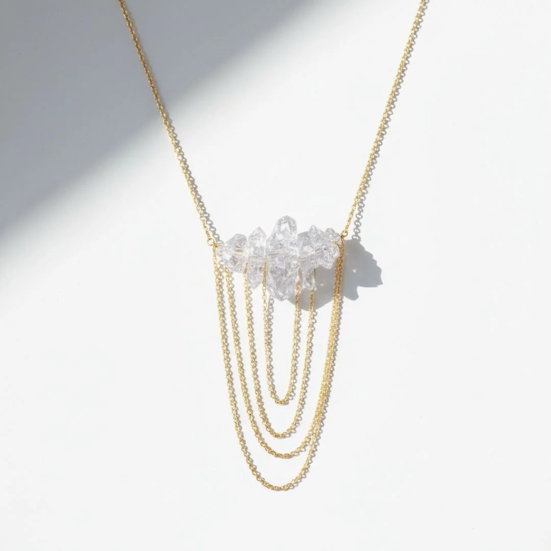 HERKIMER DIAMOND DRAPE CHAIN NECKLACE