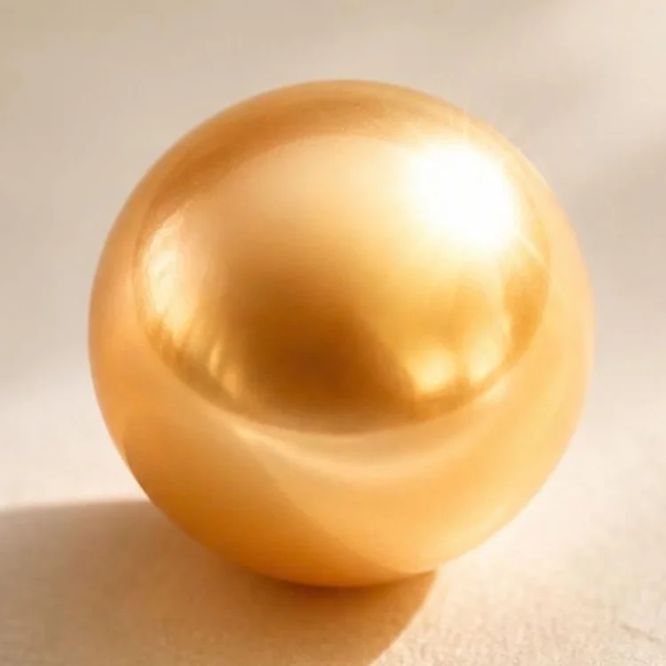 Illustration of a round golden pearl, deep warm gold