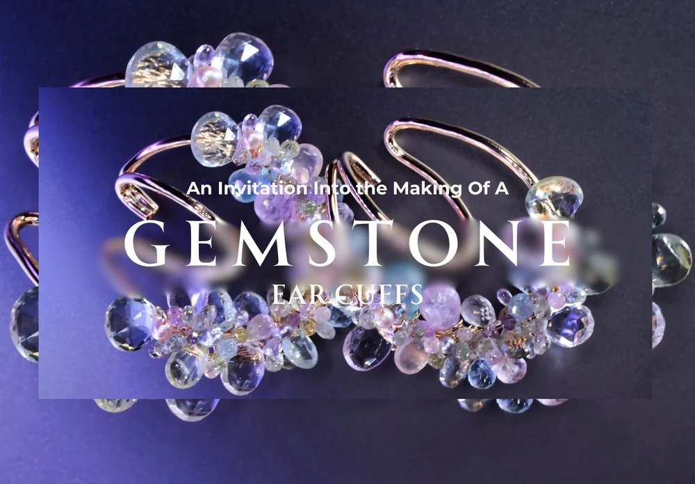The Pastel Gemstone Ear Cuffs, a one-of-a-kind Tamar collection piece by Andrea Li
