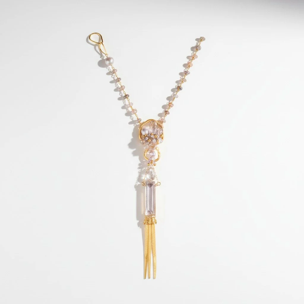 Vishnu Long Gemstone Pendant Drop Necklace