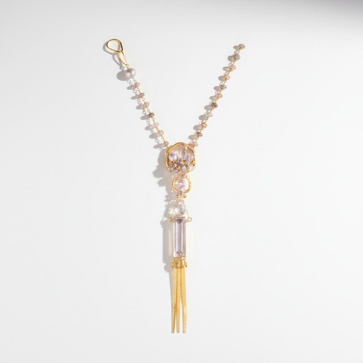 Vishnu Long Gemstone Pendant Drop Necklace, by Andrea Li