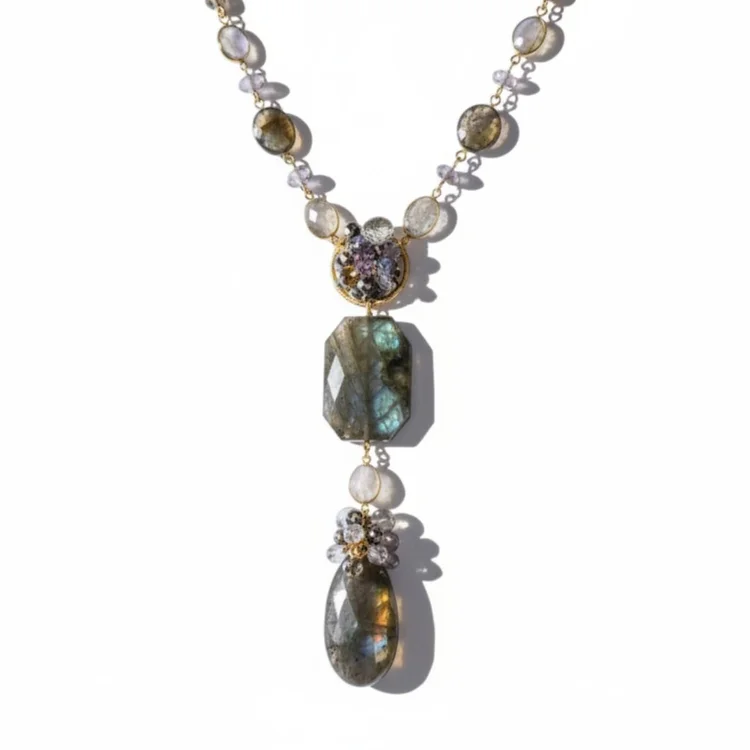 labradorite long necklace