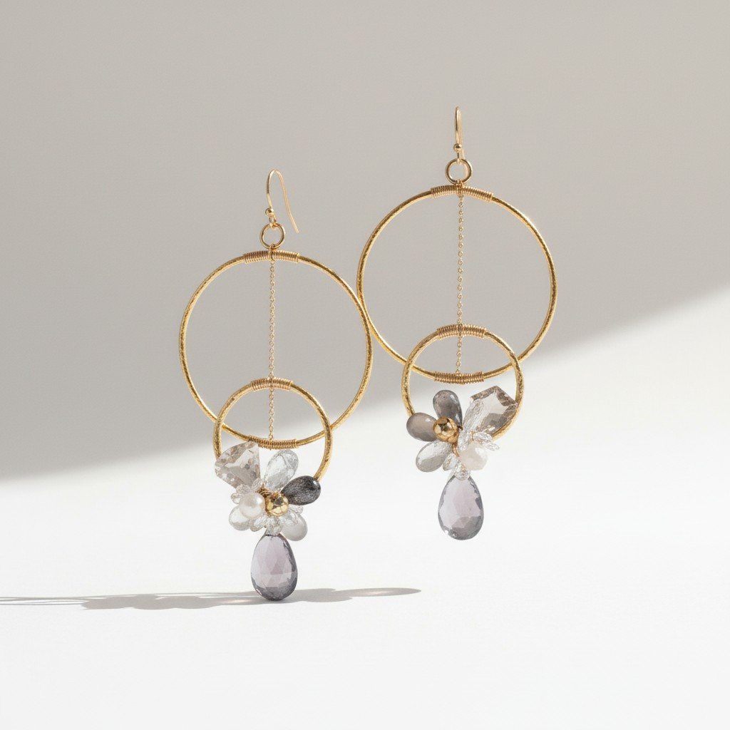 Phobos & Deimos Moon Gemstone Earrings