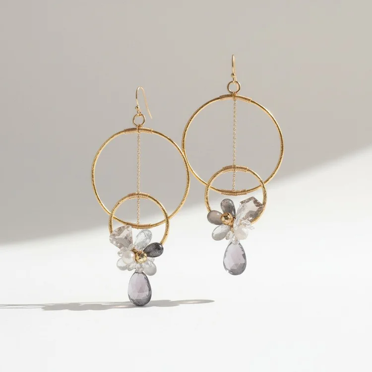 Phobos & Deimos Moon Gemstone Earrings, by Andrea Li