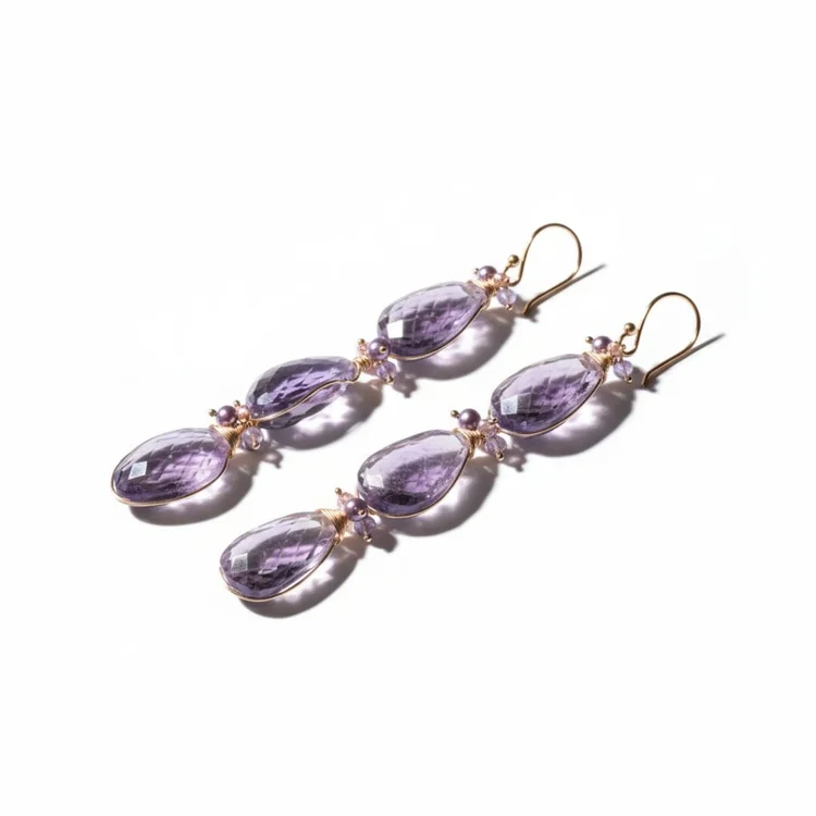 Amethyst earrings, by Andrea Li