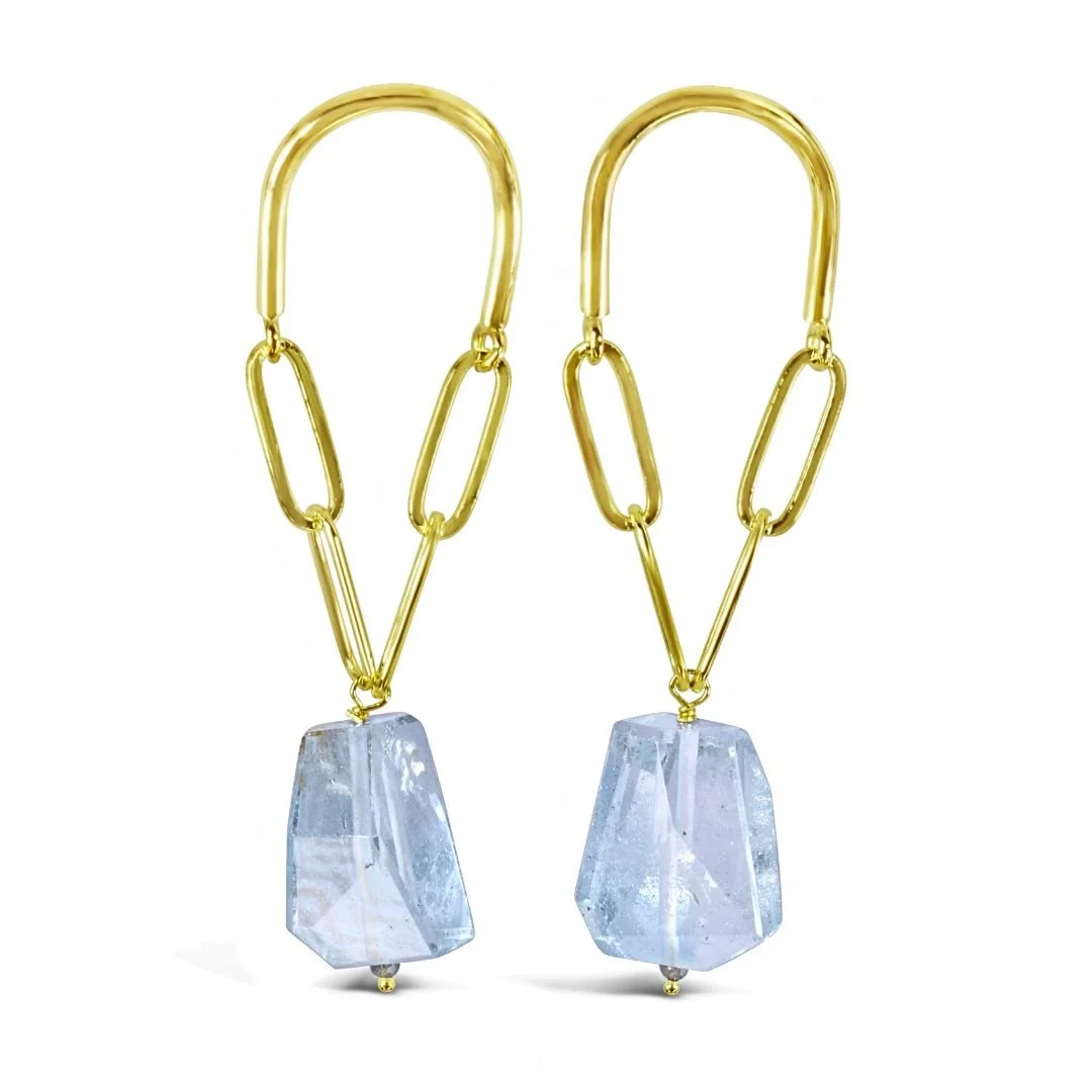 Topaz Gemstone Drop Earrings