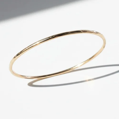 Single Hammered Gold-Filled Stacking Bangle, by Andrea Li