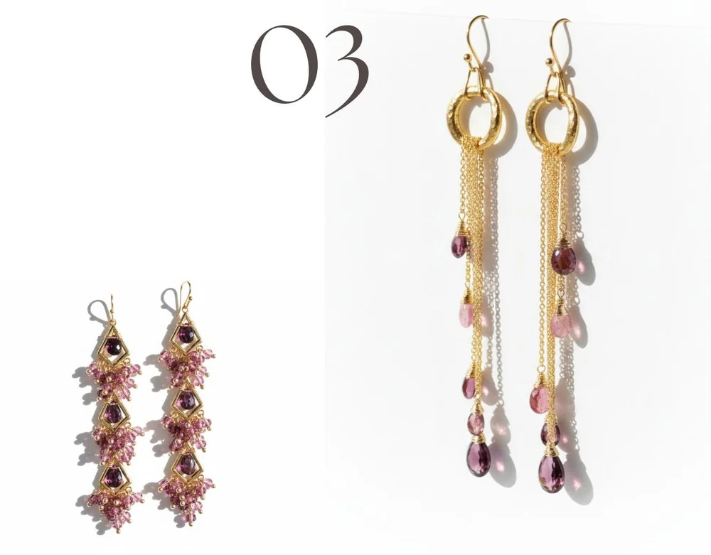 Rhodolite garnet earrings by Andrea Li