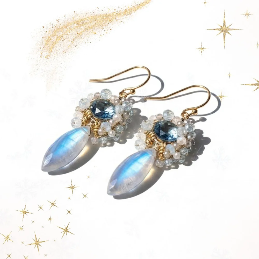 Moontide, a one-of-a-kind earrings from Second Light by Andrea Li