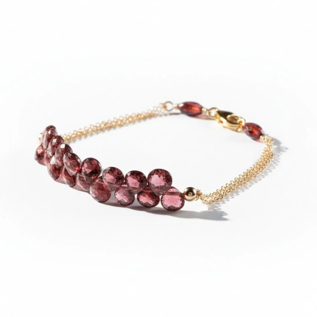 Statement garnet bracelet