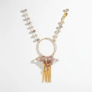 Mohini Long Gemstone Pendant Drop Necklace, by Andrea Li