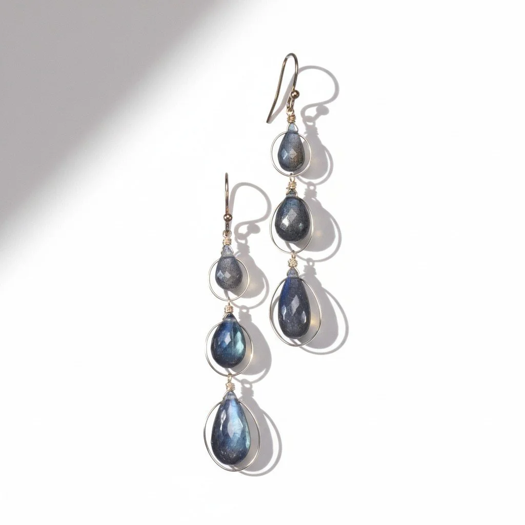 Meridian Nebula Labradorite Earrings