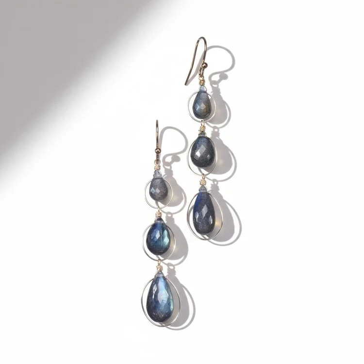 Meridian Nebula Labradorite Earrings, by Andrea Li