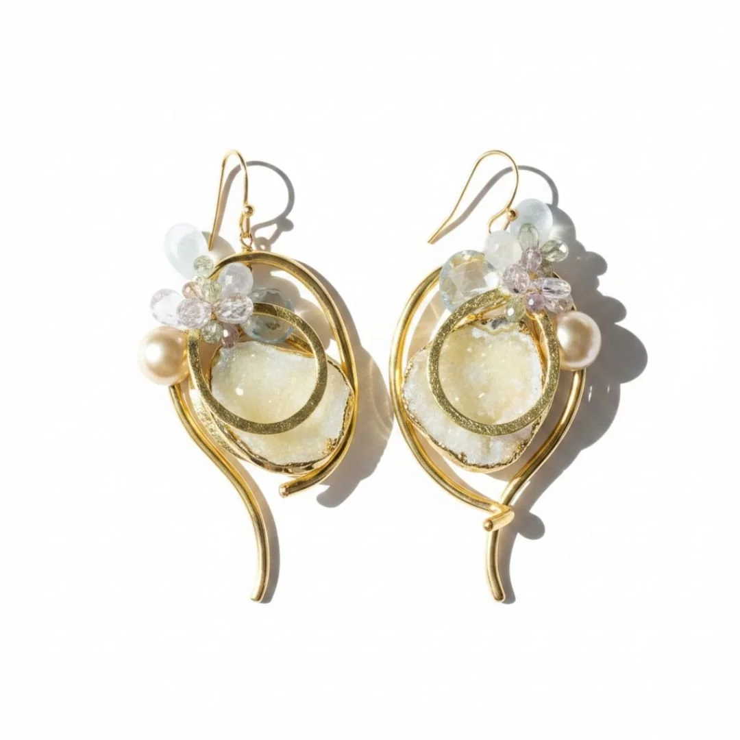 Negev Druzy Drop Earrings