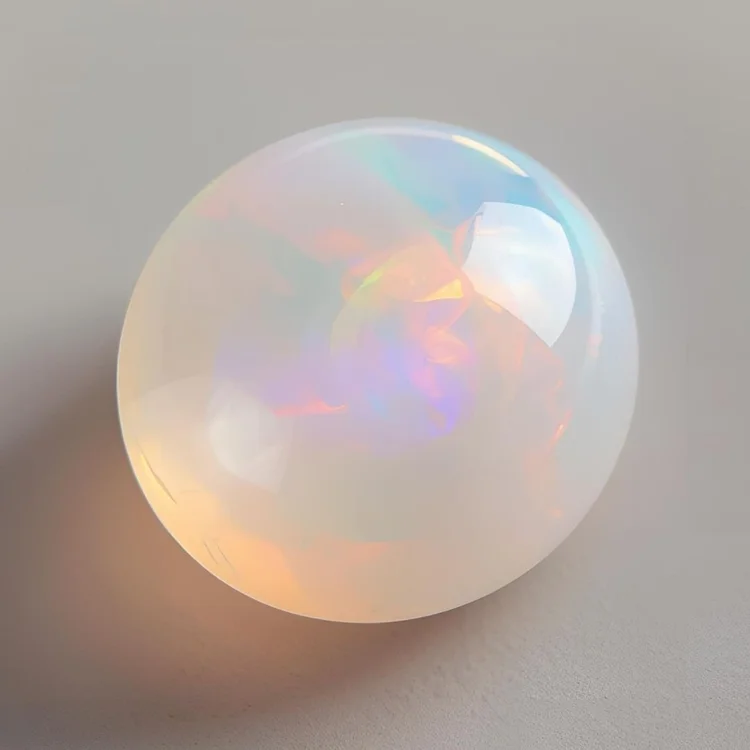 soft hued opal luminous and glowing on a neutral background