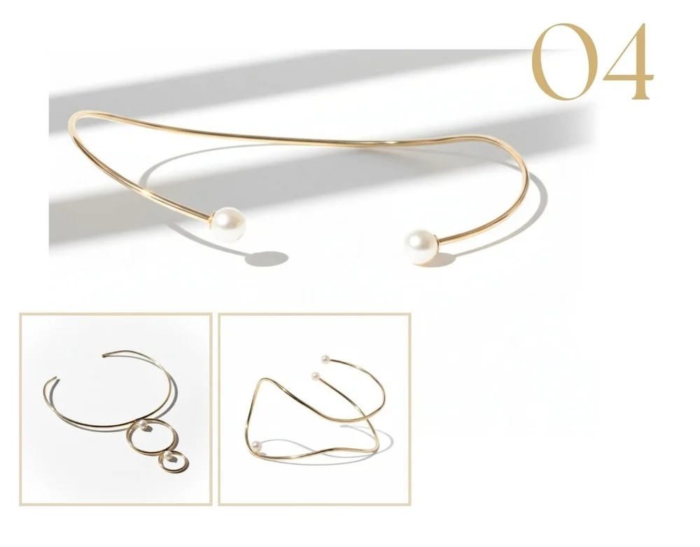 Pearl chokers by Andrea Li