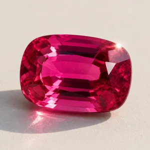Illustration of a faceted pink to red tourmaline