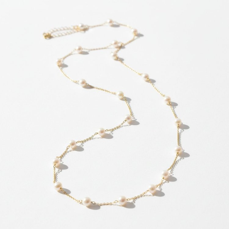 14k Gold Pearl Layering Necklace, by Andrea Li