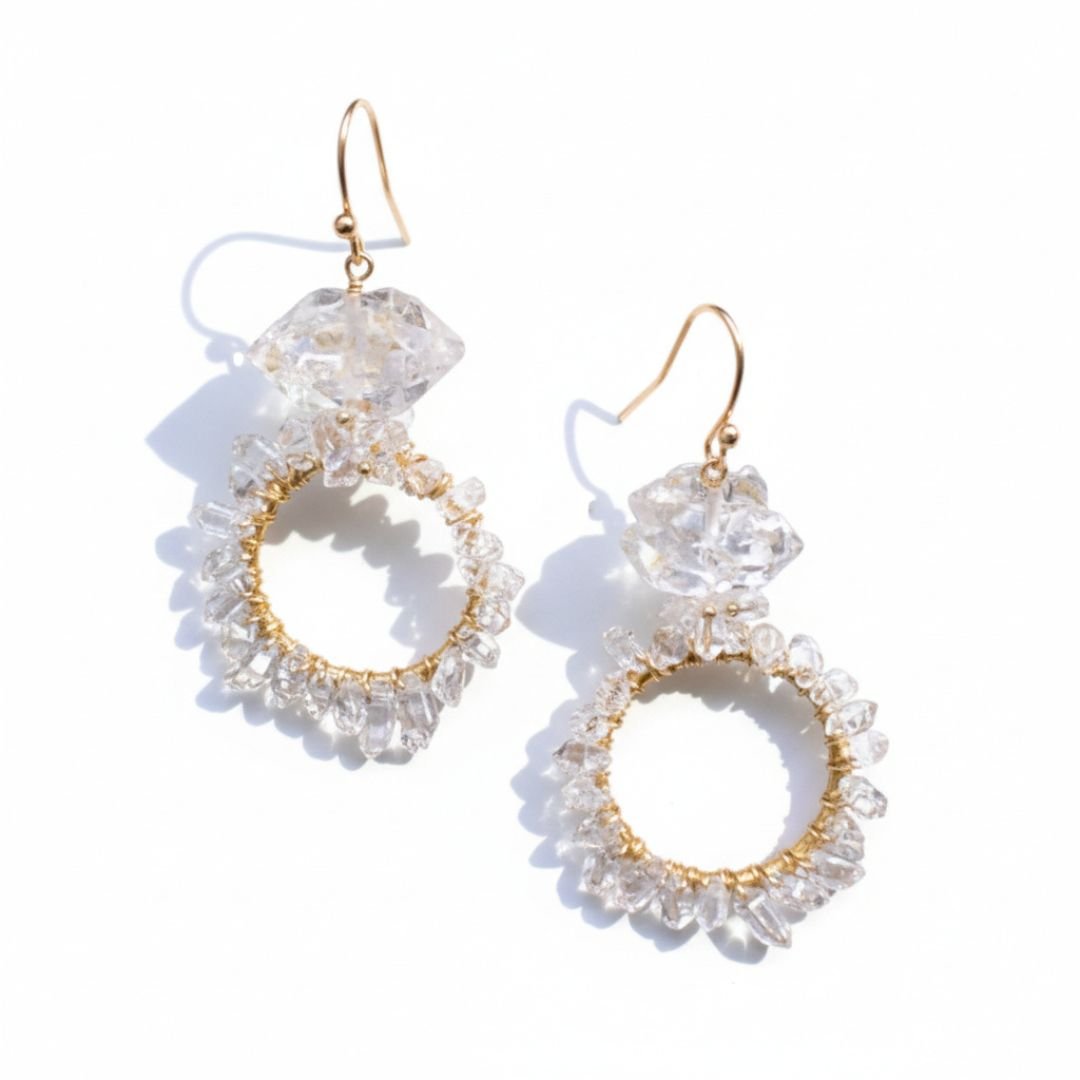 HALO HERKIMER EARRINGS