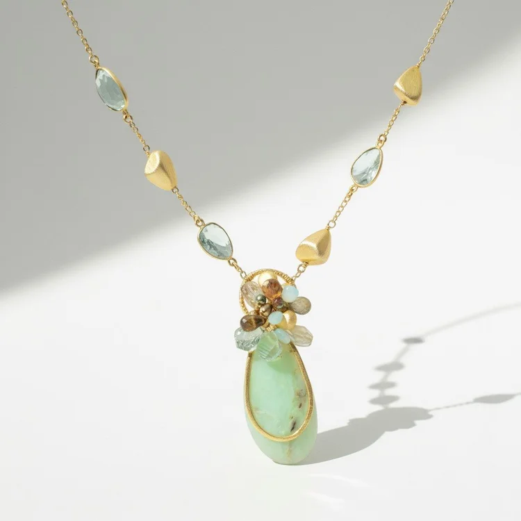 Peruvian Opal Gemstone Oasis Alpha Pendant, by Andrea Li