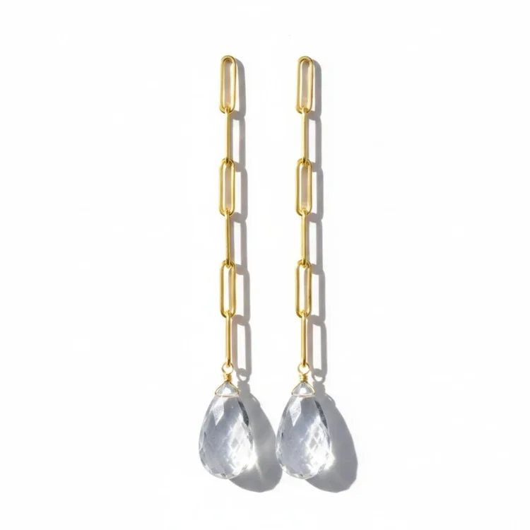 Tengger Paper Clip Chain Drop Earrings, by Andrea Li