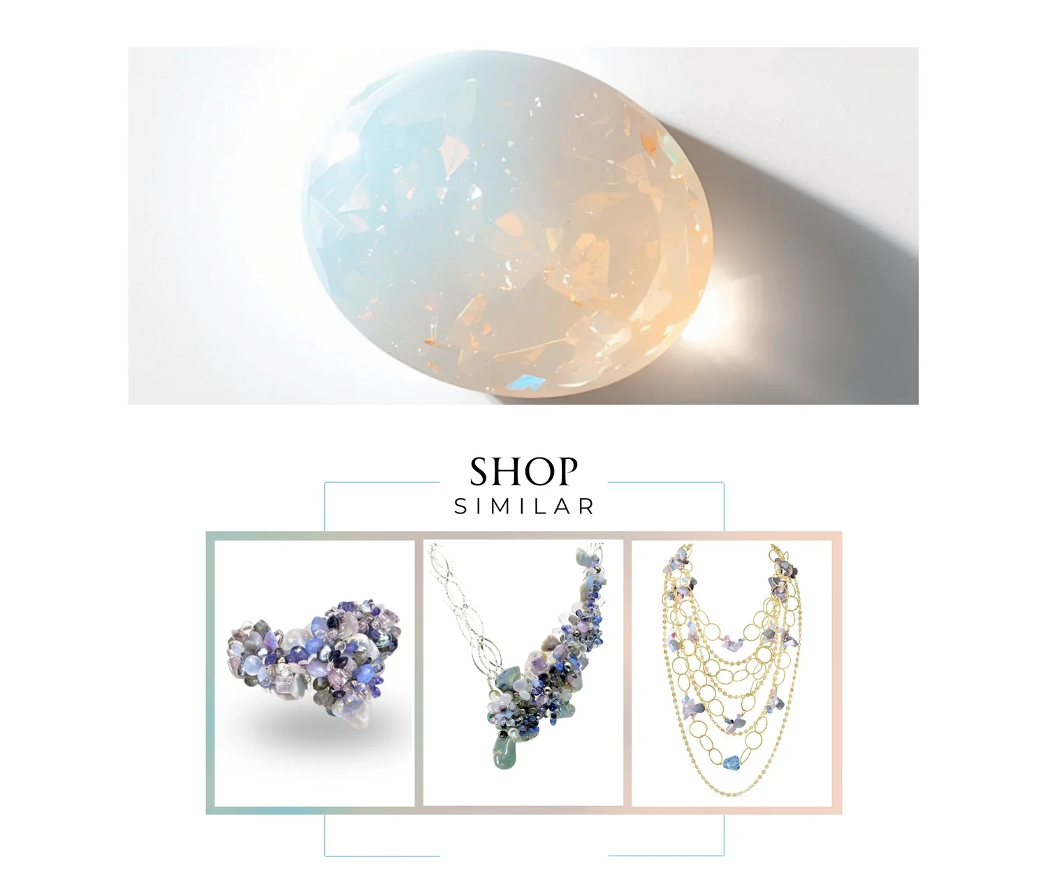 Opal pastel gemstone jewelry by Andrea Li