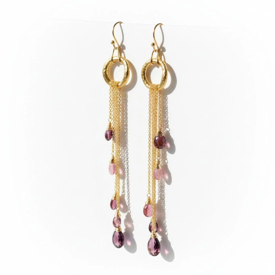 Garnet drop earrings