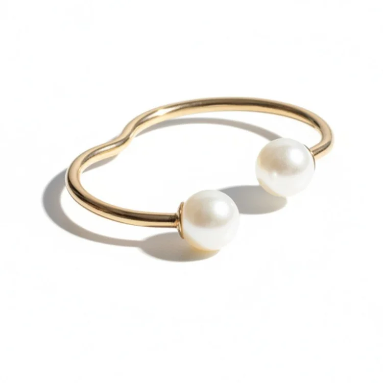 Two Pearl Ear Cuff, by Andrea Li