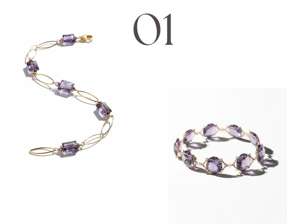 Amethyst bracelets by Andrea Li