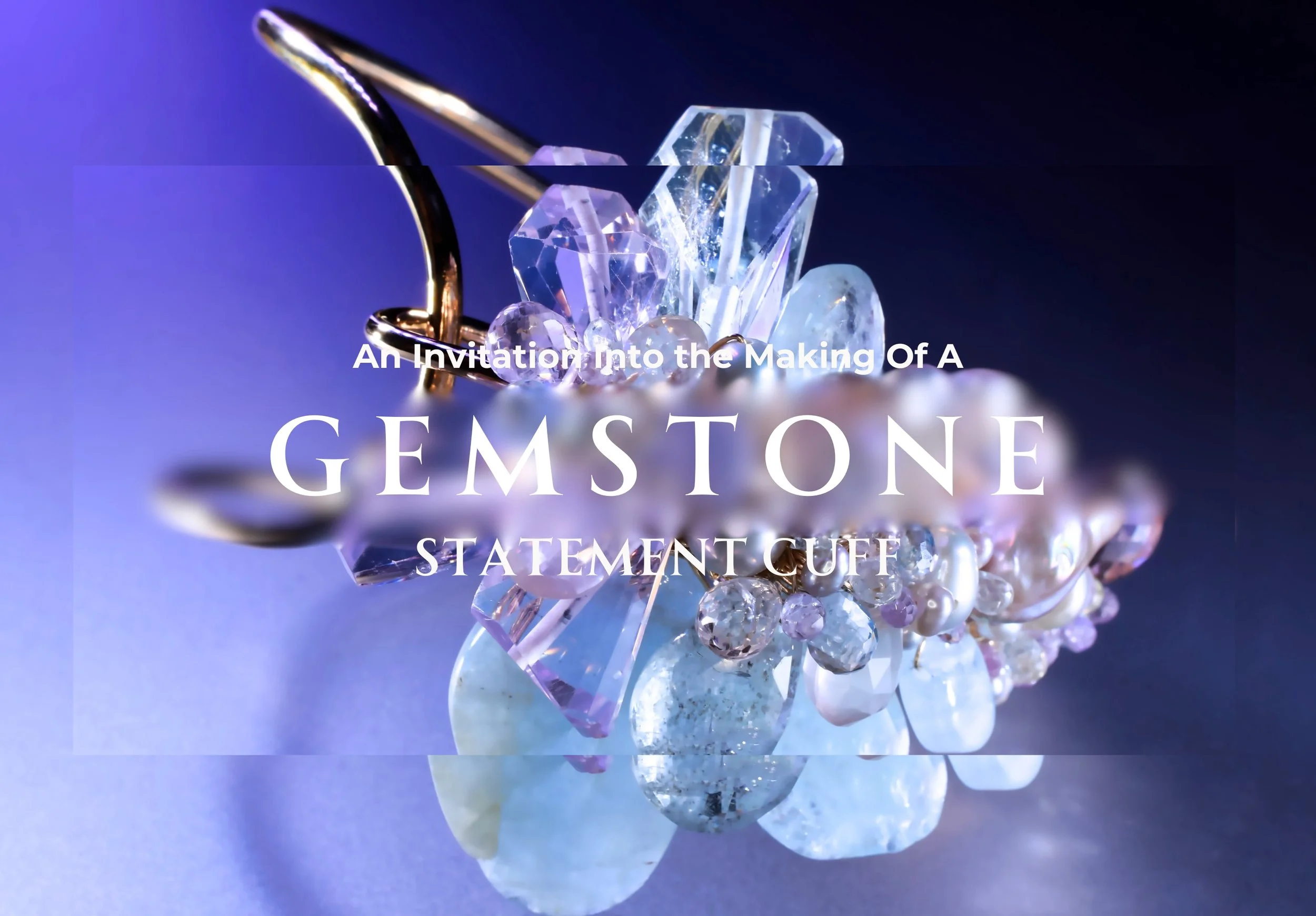 close up the Pastel Gemstone Statement Cuff