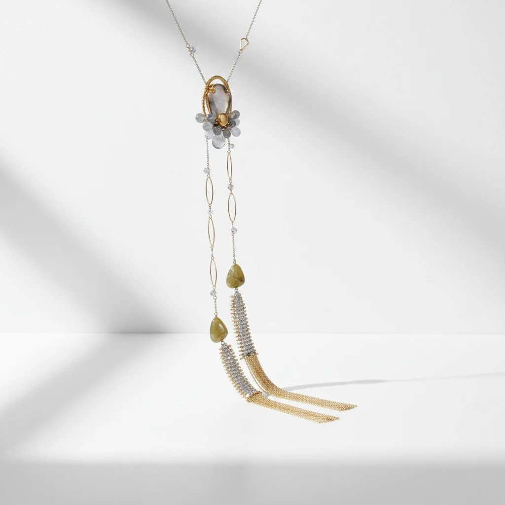 Cassiopeia Galaxy Gemstone Necklace