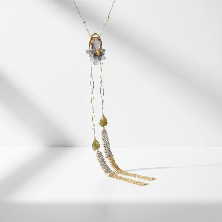 Cassiopeia Galaxy Gemstone Necklace, by Andrea Li
