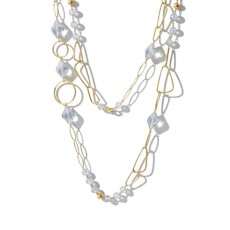 green amethyst and gold layered necklace
