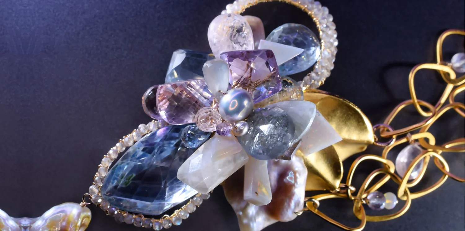 Handcrafted pastel gemstone jewelry by Andrea Li