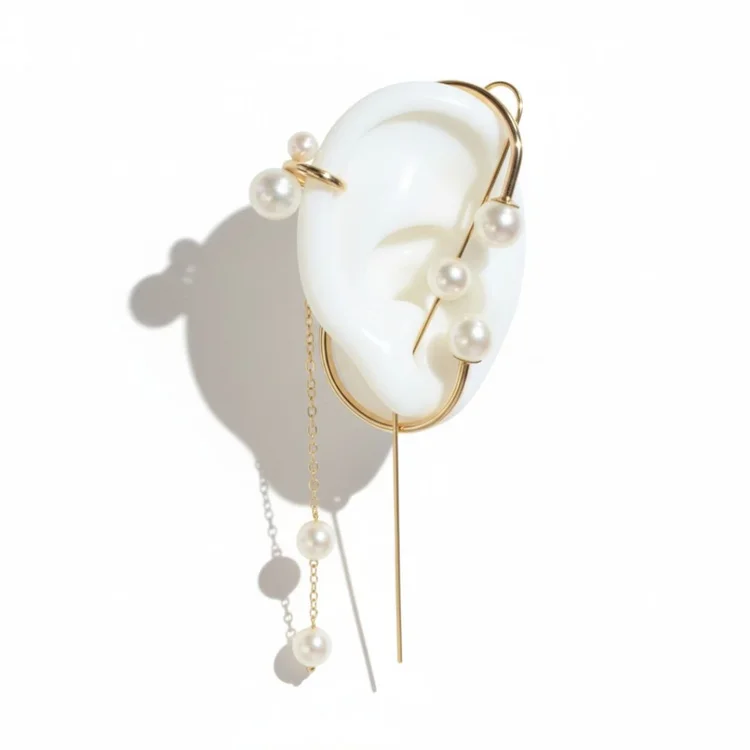 minimal pearl ear jewelry