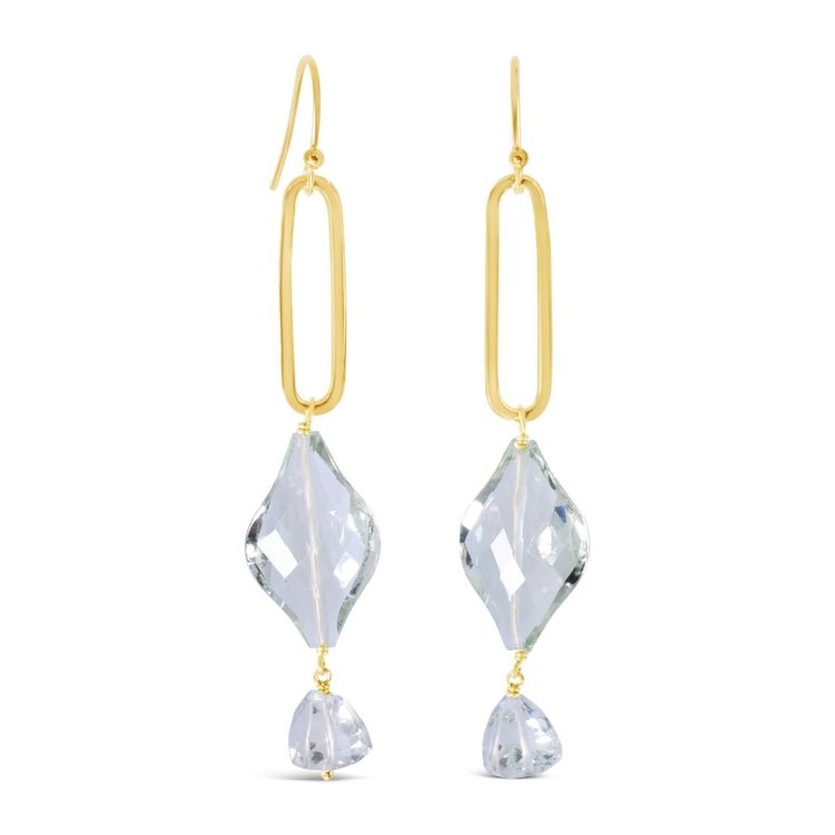 Green amethyst drop earrings