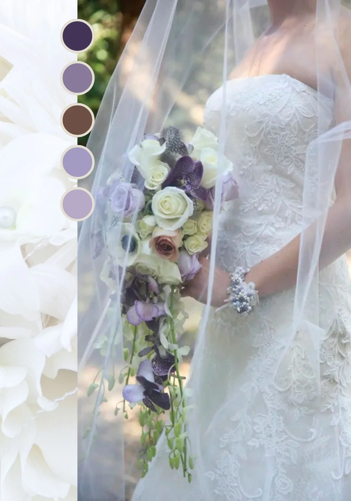 A wedding dress and veil