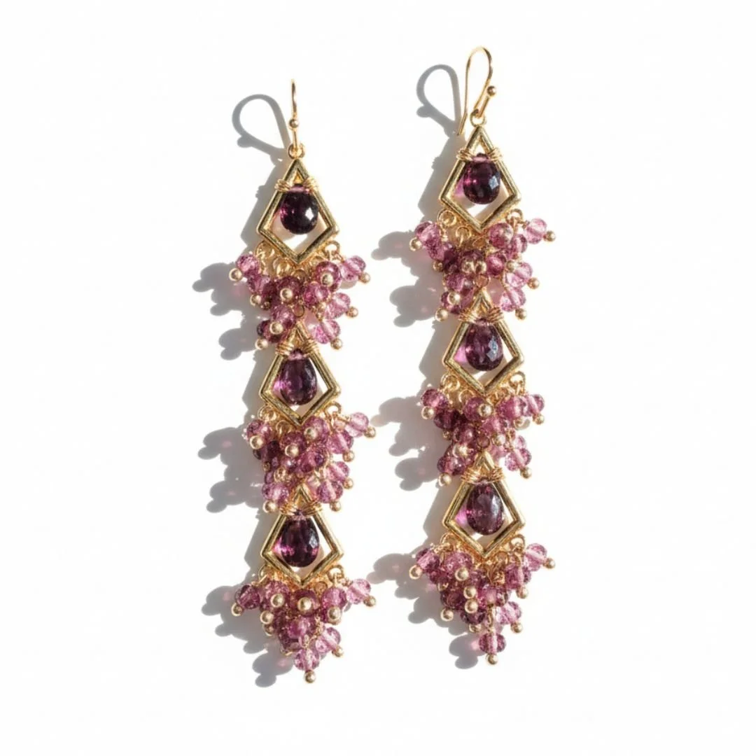 Garnet stud earrings