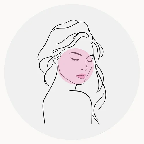 Line drawing of a round face shape