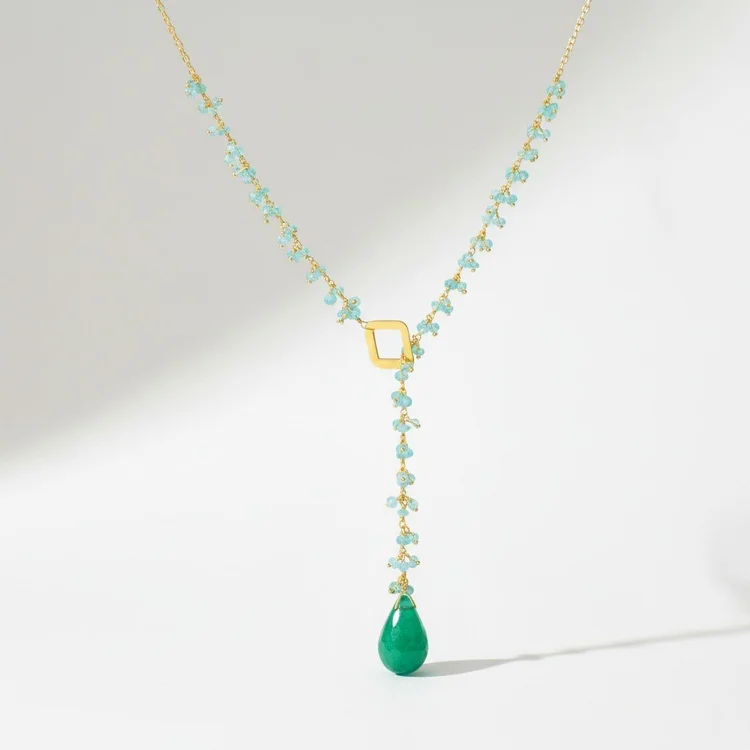 Gemstone Vine Lariat Necklace, by Andrea Li