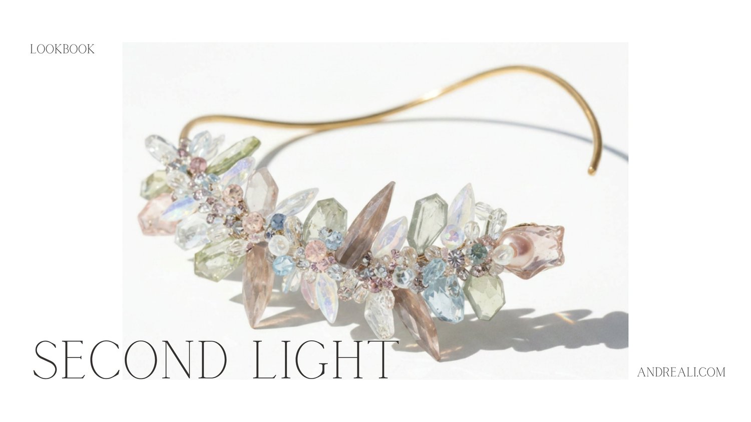 Tamar: Second Light lookbook cover, a pastel gemstone crystal piece by Andrea Li