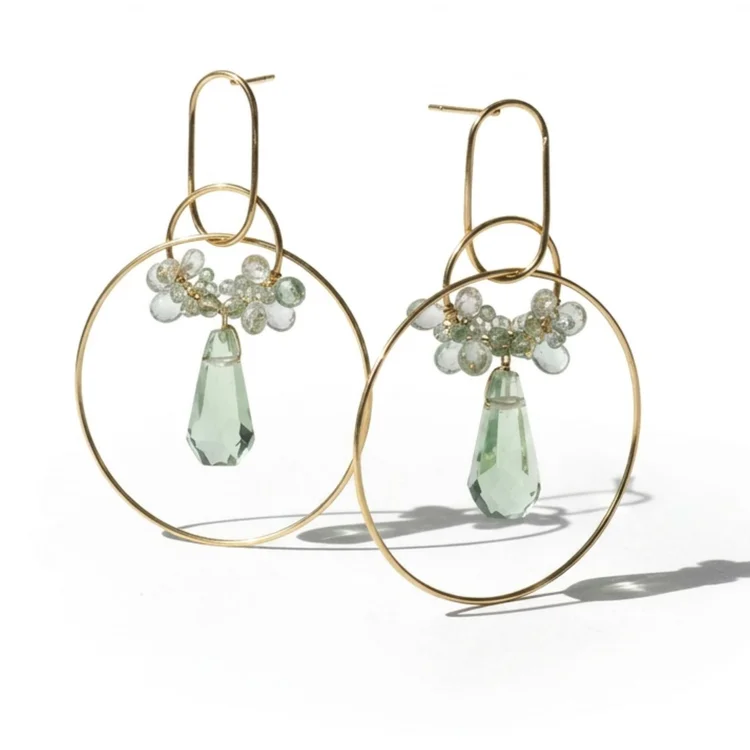 Homecoming Green Amethyst Hoop Earrings, by Andrea Li