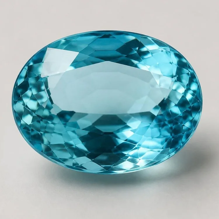 Illustration of a faceted blue-green aquamarine, sea blue leaning teal