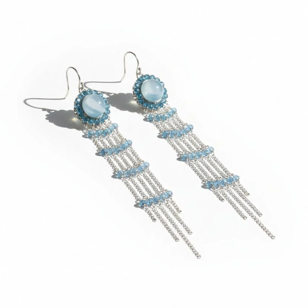 Aquamarine zircon earrings