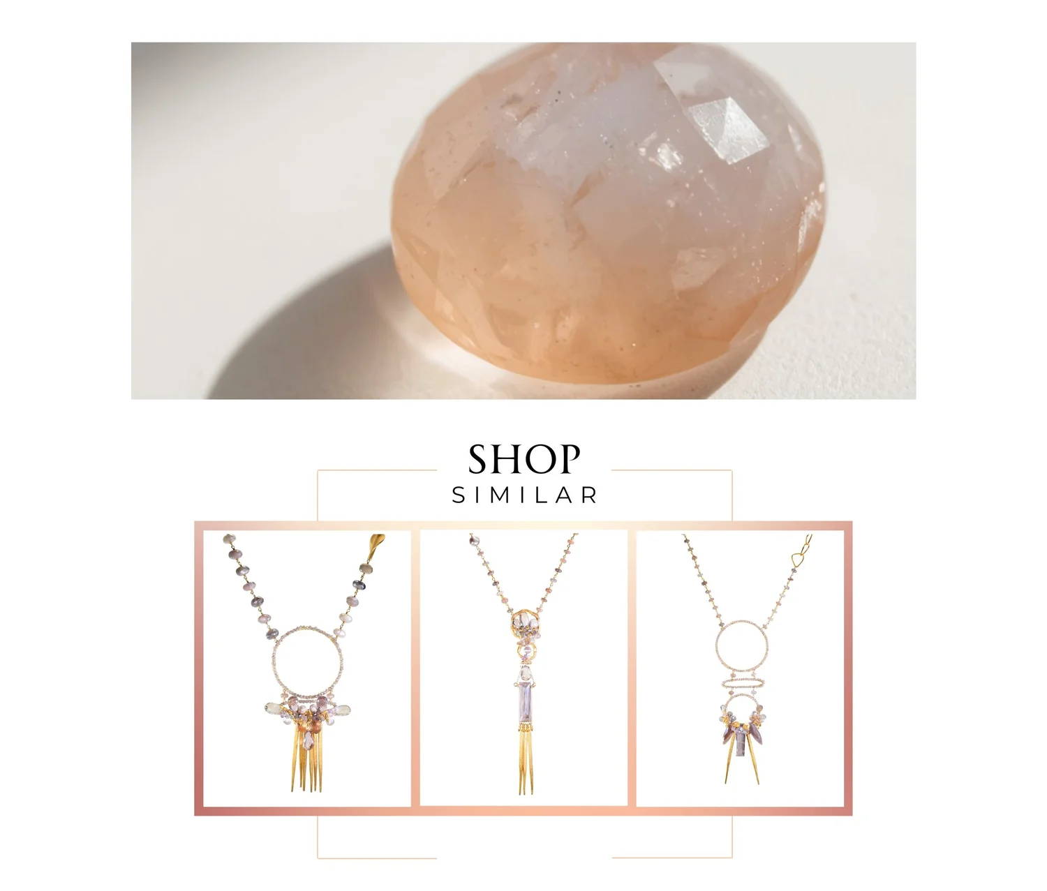 Peach moonstone pastel gemstone jewelry by Andrea Li